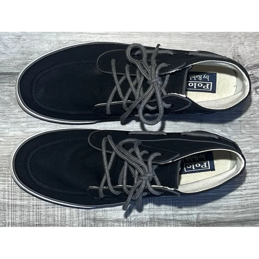 Polo Ralph Lauren Lander Chukka Hi Top Canvas Boots Shoes Size 8D Black